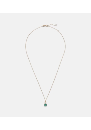 Stone and Strand Luxe 14kt gold (585/1000) necklace with emerald and diamond