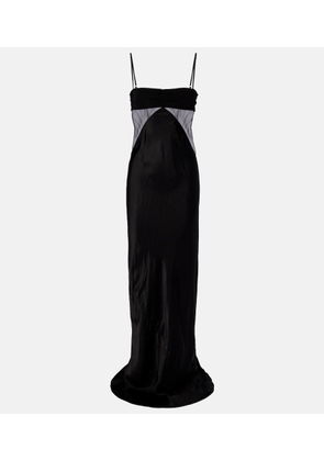 Rick Owens Combo silk-trimmed satin gown
