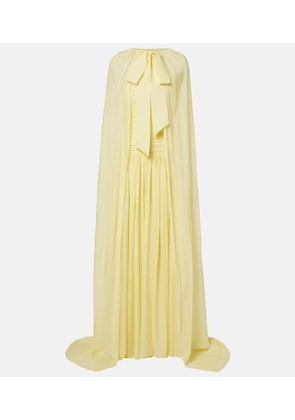 La Fuori Butter Yellow draped caped gown