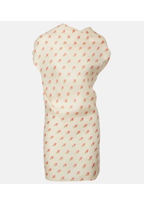 Khaite Floral draped silk minidress