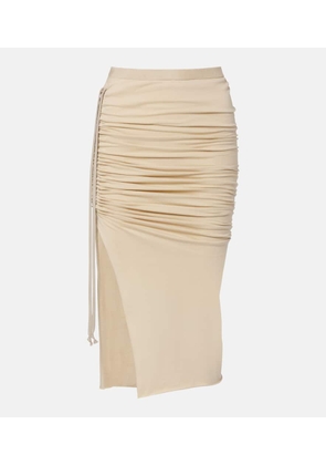 Rick Owens DRKSHDW Edfu cotton jersey midi skirt