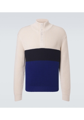 Dunhill Colorblocked cotton and silk sweater