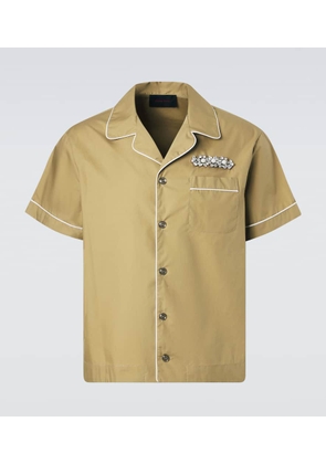 Simone Rocha Embellished cotton bowling shirt