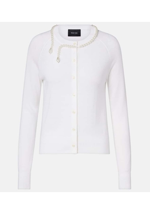 Simone Rocha Faux pearl-embellished wool and silk cardigan