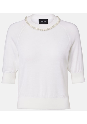 Simone Rocha Embellished wool and silk top