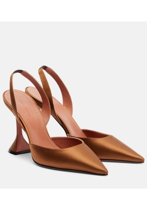 Amina Muaddi Holli satin slingback pumps