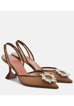 Amina Muaddi Begum embellished mesh slingback pumps