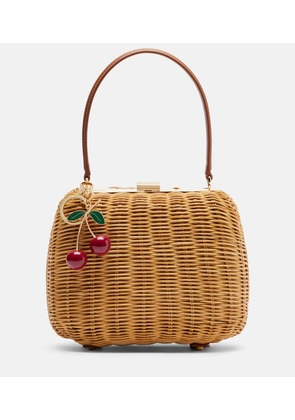 Self-Portrait Mini rattan top-handle bag