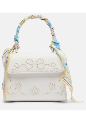Self-Portrait Bow embroidered top-handle bag