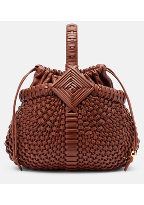Loewe Diamond Round Mini leather basket bag