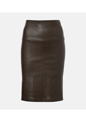 Stouls Gin leather midi skirt