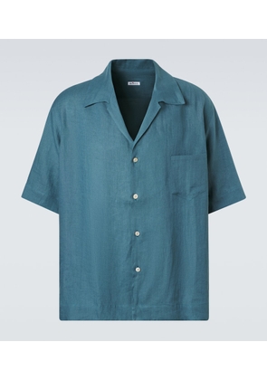 Kiton Linen bowling shirt