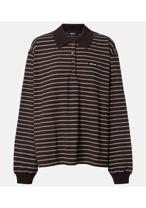 Rotate Striped oversized cotton-blend polo shirt