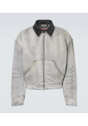Acne Studios Leather-trimmed denim jacket