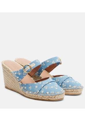 Malone Souliers Farah denim espadrille wedges