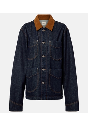 Khaite Wyatt corduroy-trimmed denim jacket