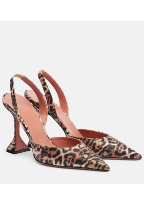 Amina Muaddi Holli 95 satin slingback pumps
