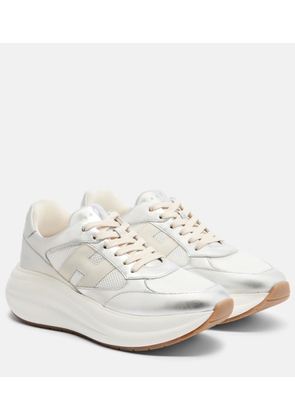 Hogan Maxi I Active leather-trimmed sneakers