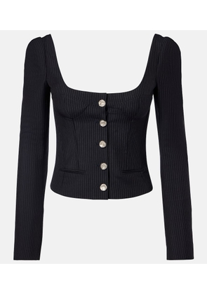 McQueen Chalk stripe wool and mohair bustier top