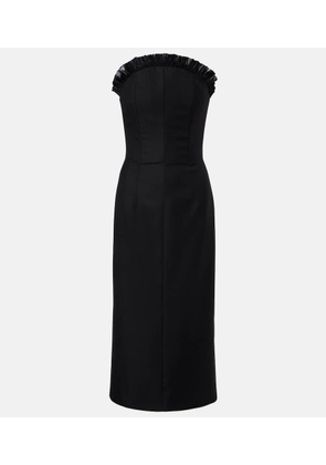 McQueen Ruffled wool gabardine cocktail dress