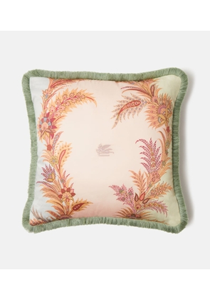 Etro Pegaso floral cotton cushion
