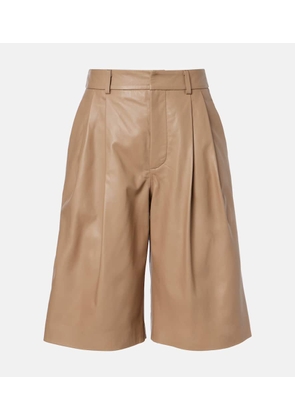 Yves Salomon Leather Bermuda shorts