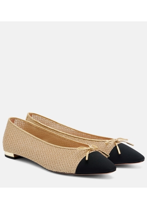 Aquazzura Gioia leather-trimmed ballet flats