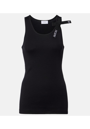 Patou Logo bow-detail cotton tank top