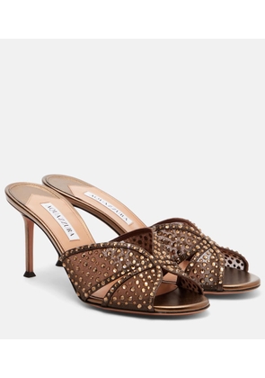 Aquazzura Crystal Lover embellished tulle mules