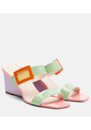 Roger Vivier Belle Vivier 60 patent leather wedge mules