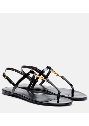 Saint Laurent Cassandre patent leather thong sandals