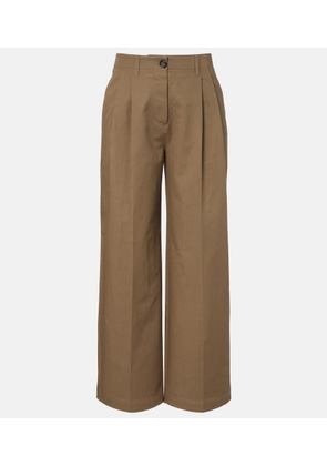 Toteme Pleated cotton wide-leg pants