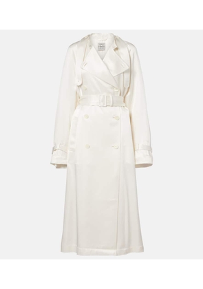 Toteme Belted double-breasted satin trench coat