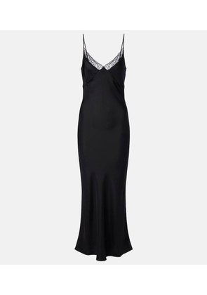 The Row Barina lace-trimmed silk slip dress
