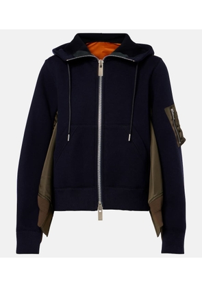 Sacai Paneled zip-up hoodie
