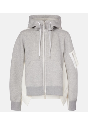 Sacai Paneled zip-up hoodie