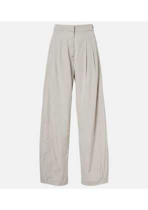 The Row Pleated silk-blend straight pants