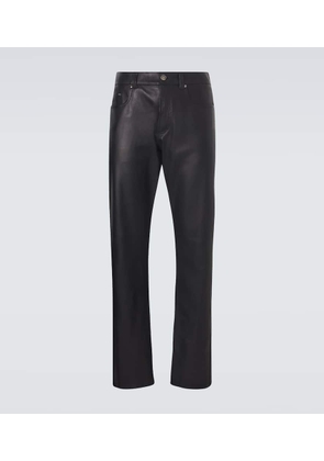 Versace Leather straight pants