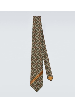 Versace Logo printed silk tie