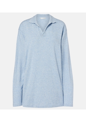 The Row Niosa cotton and linen polo sweater