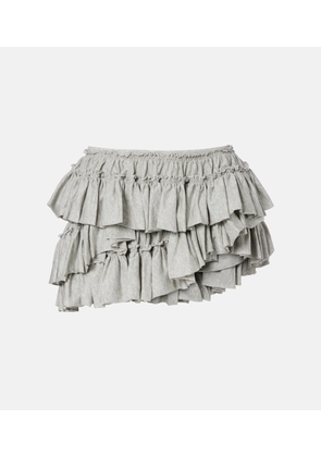 Dries Van Noten Ruffled asymmetric cotton miniskirt