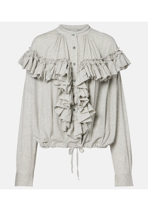 Dries Van Noten Ruffled cotton jersey blouse