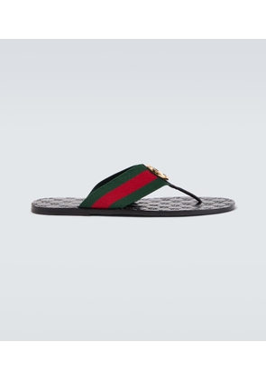 Gucci Riviera GG leather thong sandals