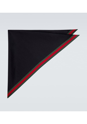 Gucci Web Stripe cotton and silk scarf
