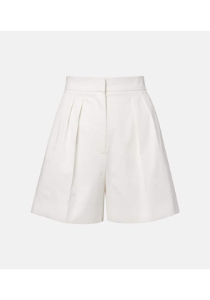 Max Mara Tabacco pleated cotton-blend shorts