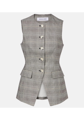 Veronica Beard Lois checked linen-blend vest
