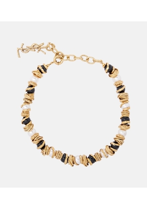 Saint Laurent Loulou embellished necklace
