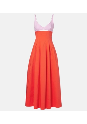 Simkhai Maddy cotton-blend poplin midi dress