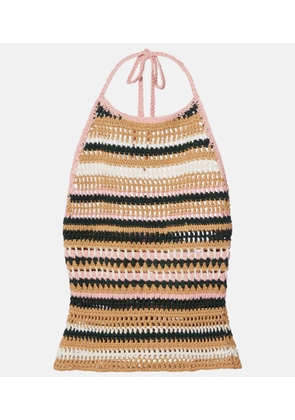 The Upside Crochet halterneck cotton top