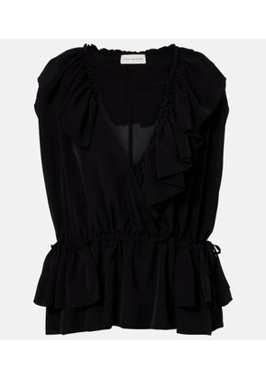 Dries Van Noten Ruffled jersey top